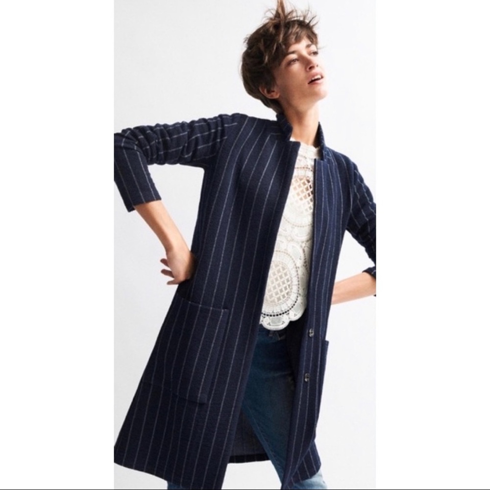 Anthropologie Harlyn Navy Longline Jacket